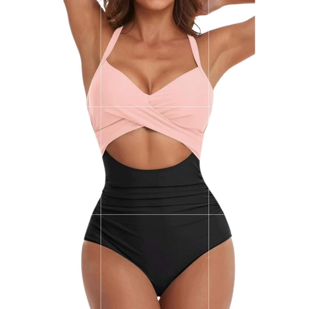 Eomenie Women One Piece Swimsuit Tummy Control Cutout High Waisted Bathing Suits